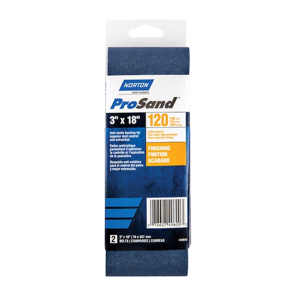 Norton Abrasives 3 in. W, 18 In. L, Coated, Zirconia Alumina, 120 Grit, Medium 7660702229 - main